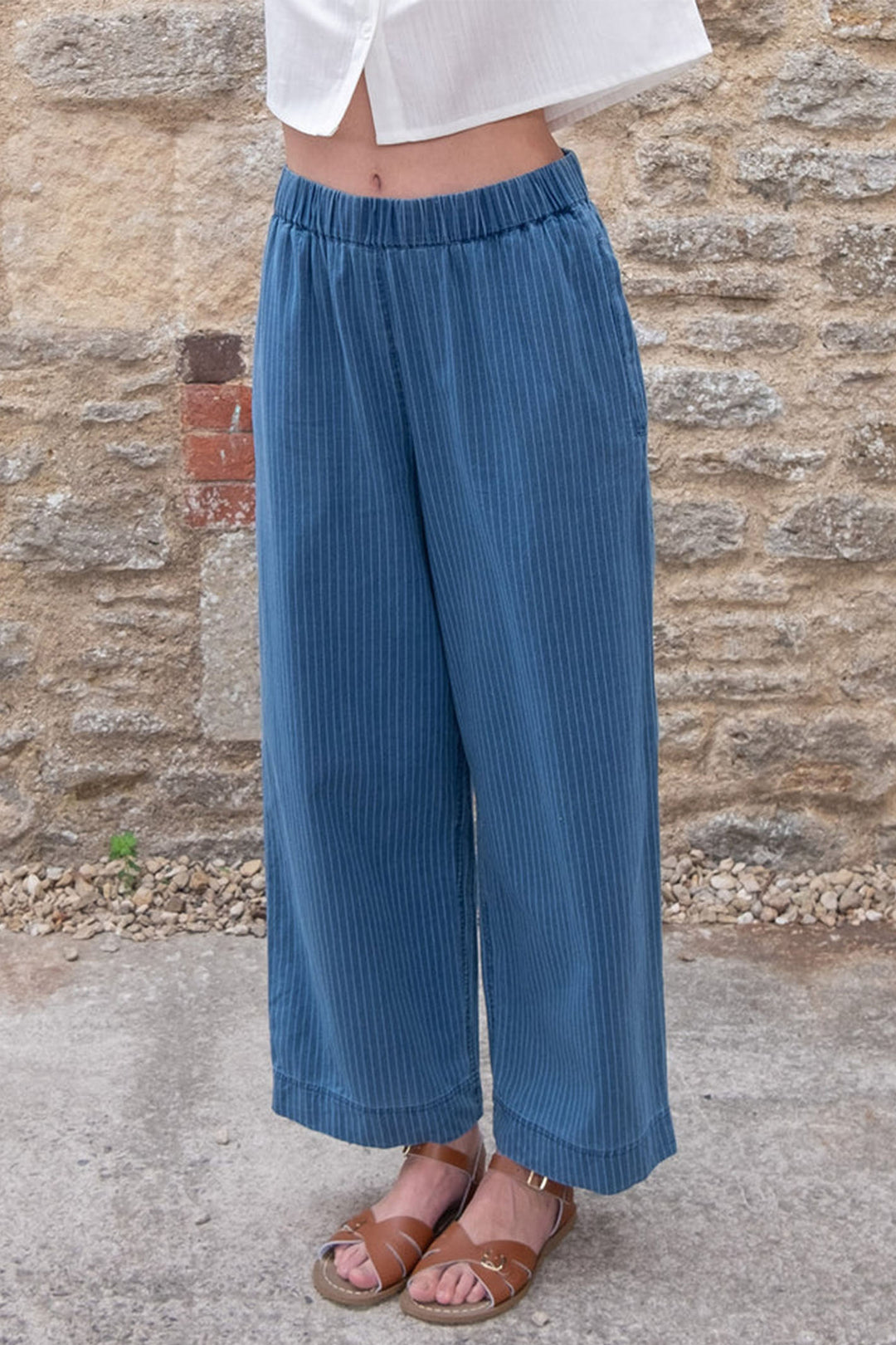 Bibico BS24WP002 Orla Denim Stripe Casual Trousers - Shirley Allum Boutique