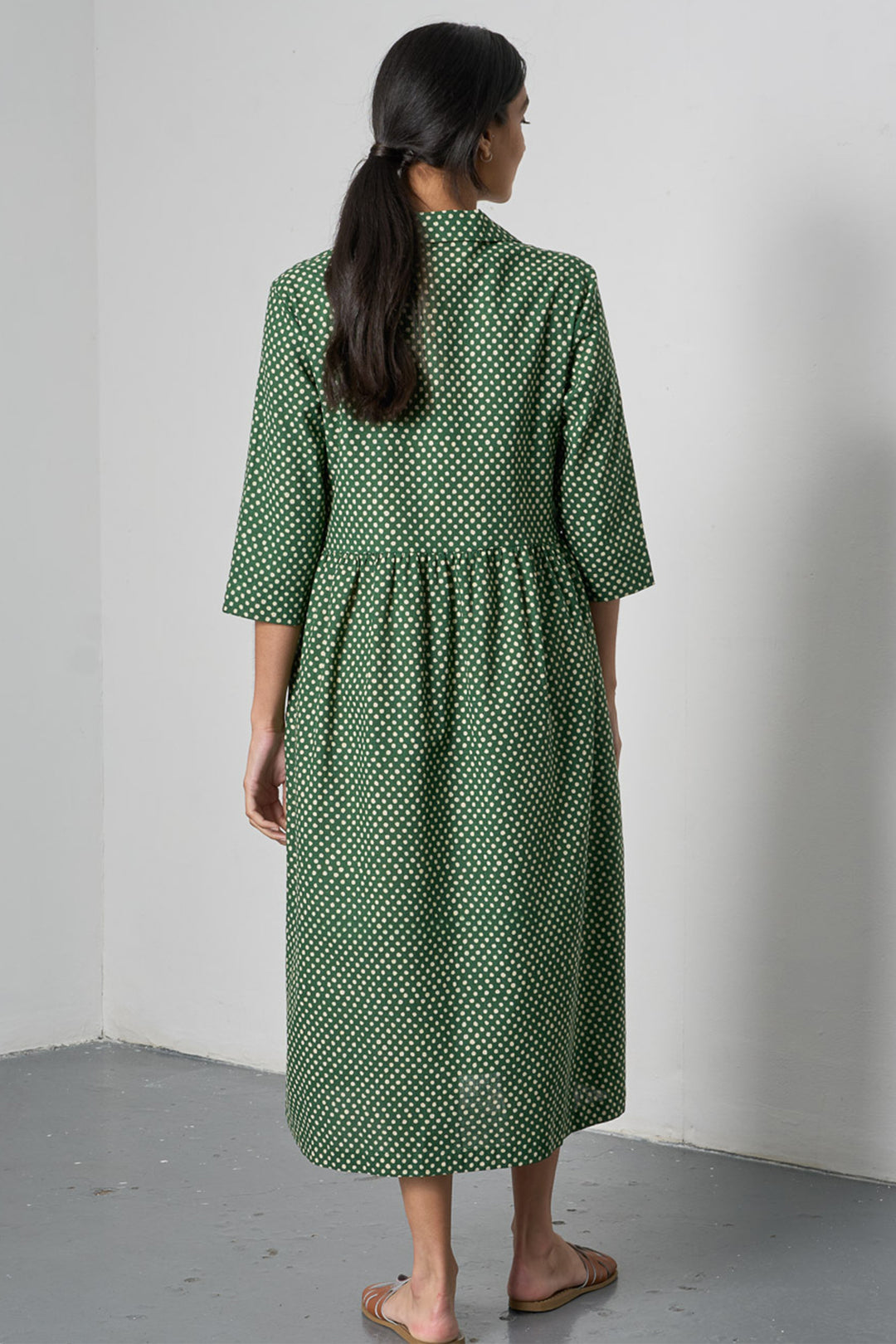Bibico BS26WD005 Lilly Dot Green Long Cotton Dress