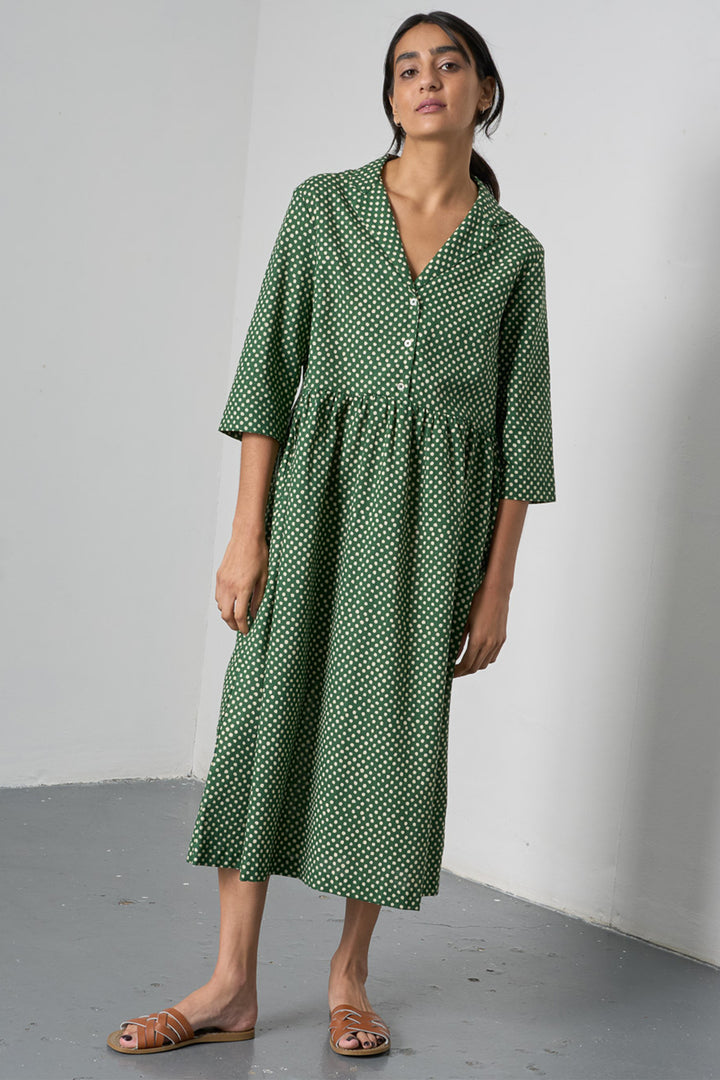 Bibico BS26WD005 Lilly Dot Green Long Cotton Dress