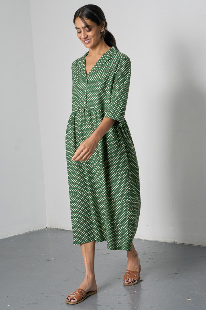 Bibico BS26WD005 Lilly Dot Green Long Cotton Dress