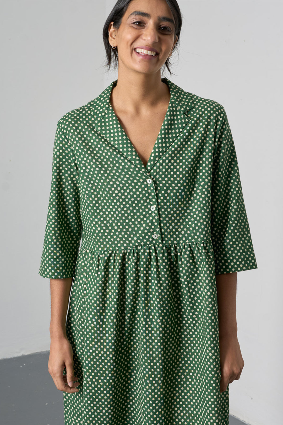 Bibico BS26WD005 Lilly Dot Green Long Cotton Dress