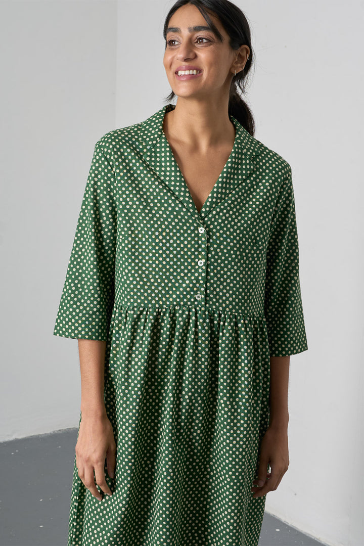 Bibico BS26WD005 Lilly Dot Green Long Cotton Dress