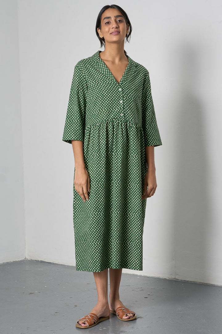 Bibico BS26WD005 Lilly Dot Green Long Cotton Dress