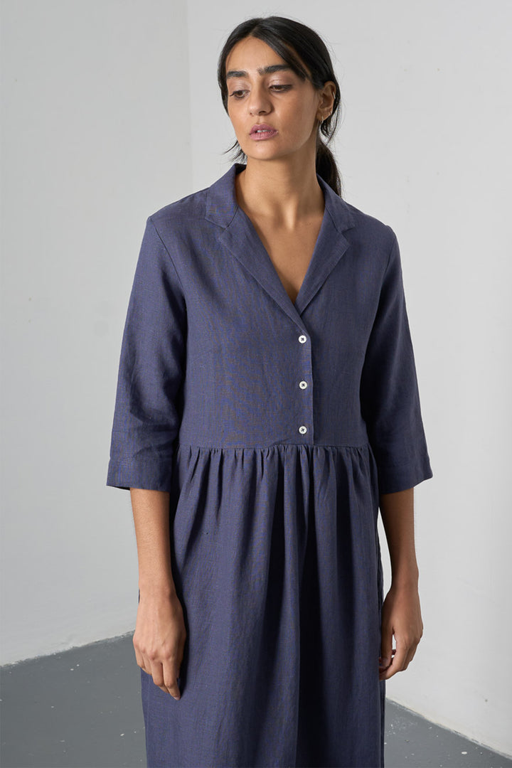 Bibico BS26WD005 Lilly Navy Long Linen Dress