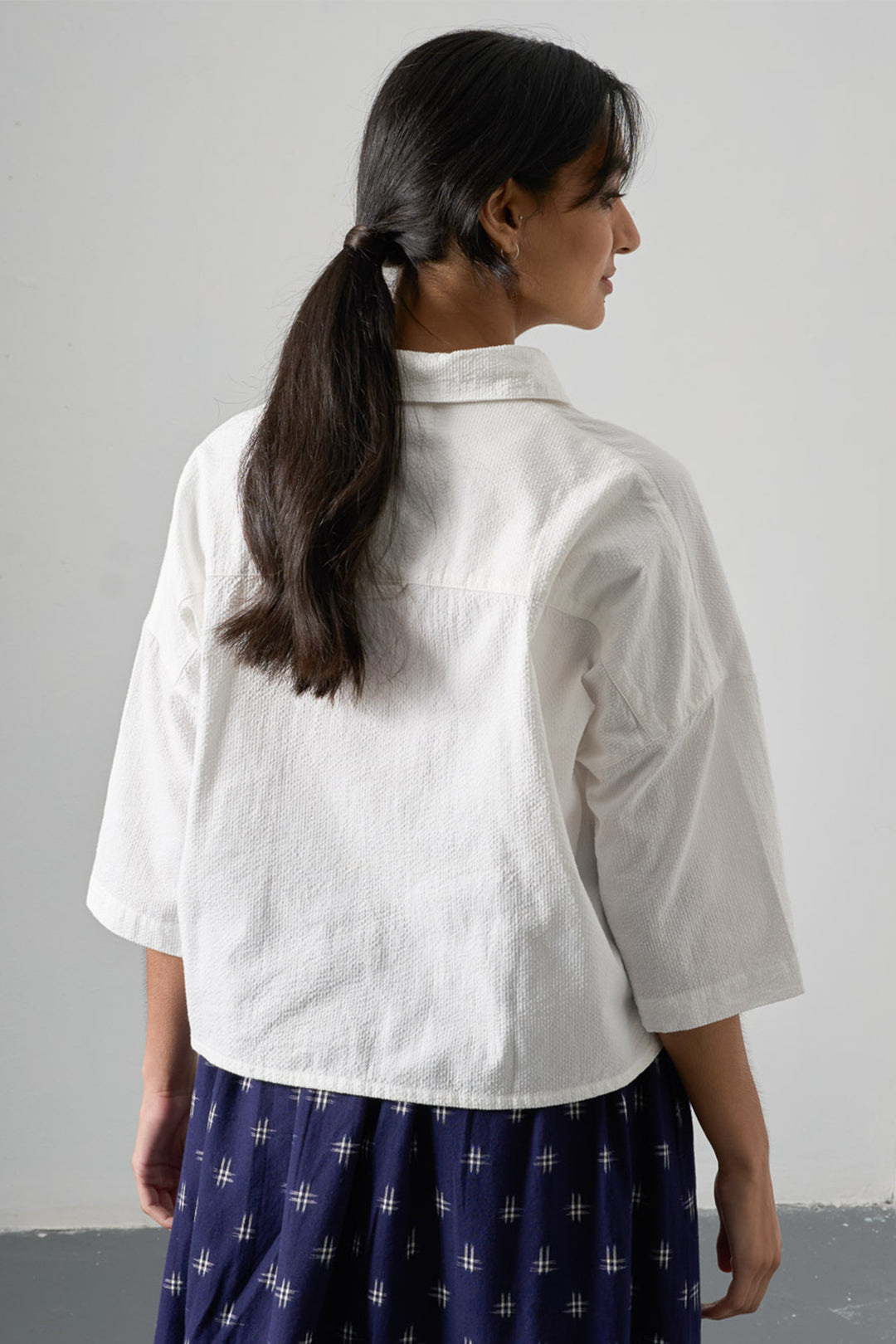 Bibico BS26WT002 Ava White Stripe Cotton Blouse