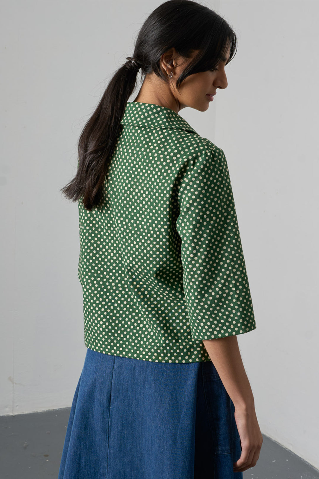 Bibico BS26WT003 Rowan Dot Green Casual Cotton Shirt