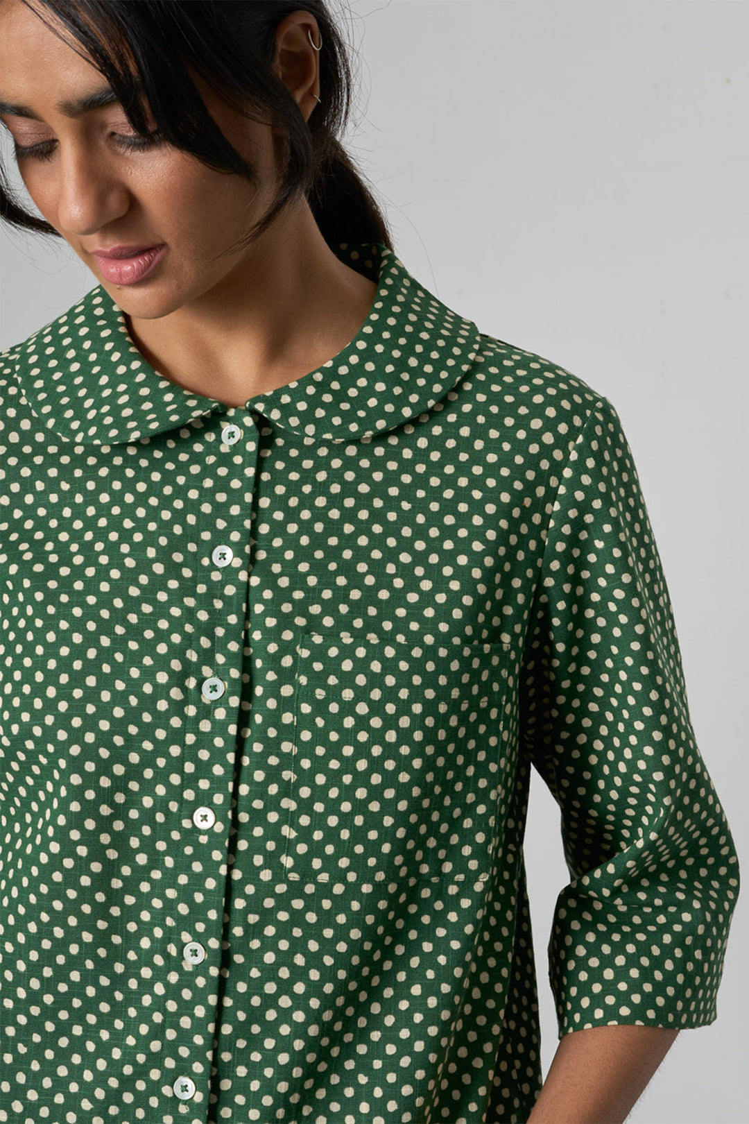 Bibico BS26WT003 Rowan Dot Green Casual Cotton Shirt