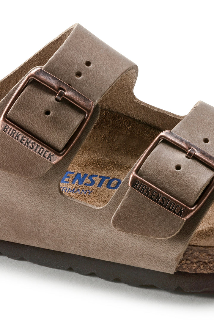 Birkenstock Arizona 0552813 Tobacco Brown Oiled Leather SFB Narrow Fit Sandal - Shirley Allum Boutique