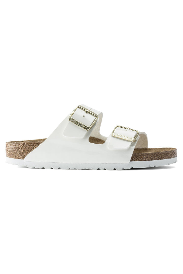Birkenstock Arizona 1005294 Patent White Narrow Fit Sandal - Shirley Allum Boutique