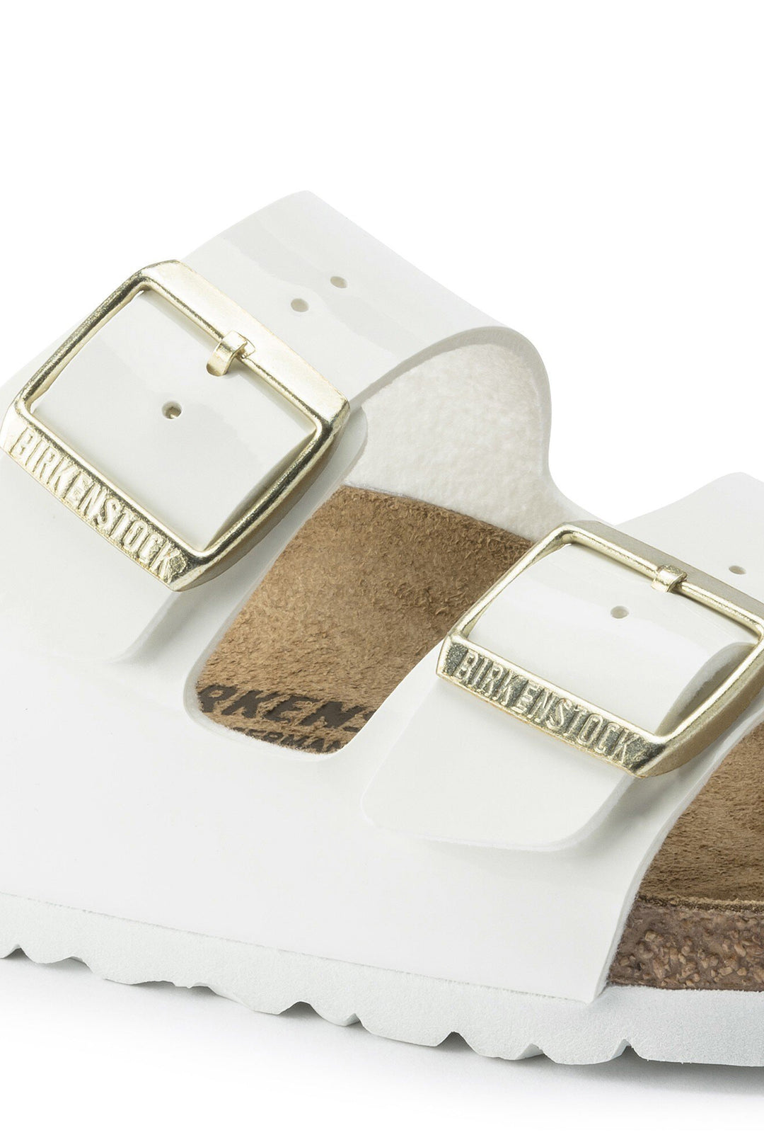Birkenstock Arizona 1005294 Patent White Narrow Fit Sandal - Shirley Allum Boutique