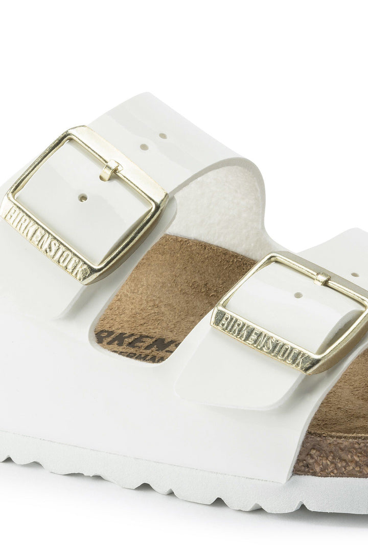 Birkenstock Arizona 1005294 Patent White Narrow Fit Sandal - Shirley Allum Boutique