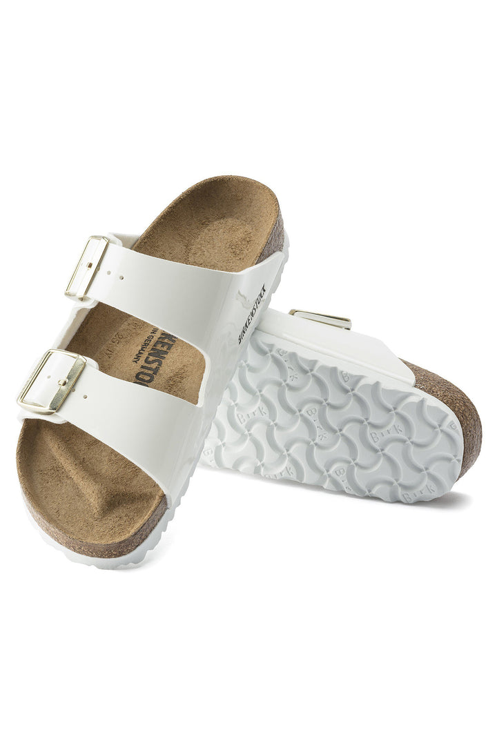 Birkenstock Arizona 1005294 Patent White Narrow Fit Sandal - Shirley Allum Boutique