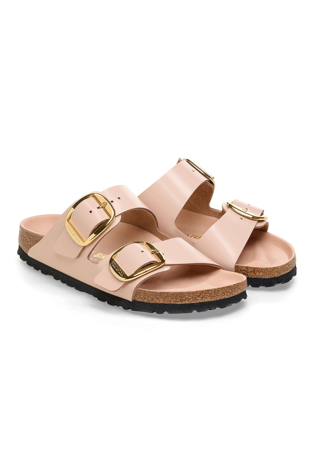 Birkenstock Arizona 1026553 Beige Patent Leather Big Buckle Narrow Fit Sandal - Shirley Allum Boutique