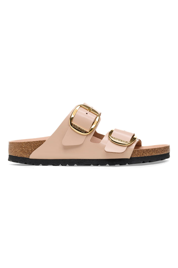 Birkenstock Arizona 1026553 Beige Patent Leather Big Buckle Narrow Fit Sandal - Shirley Allum Boutique