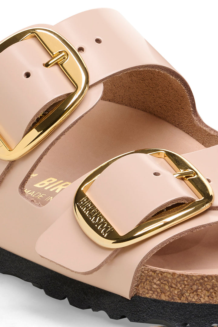 Birkenstock Arizona 1026553 Beige Patent Leather Big Buckle Narrow Fit Sandal - Shirley Allum Boutique