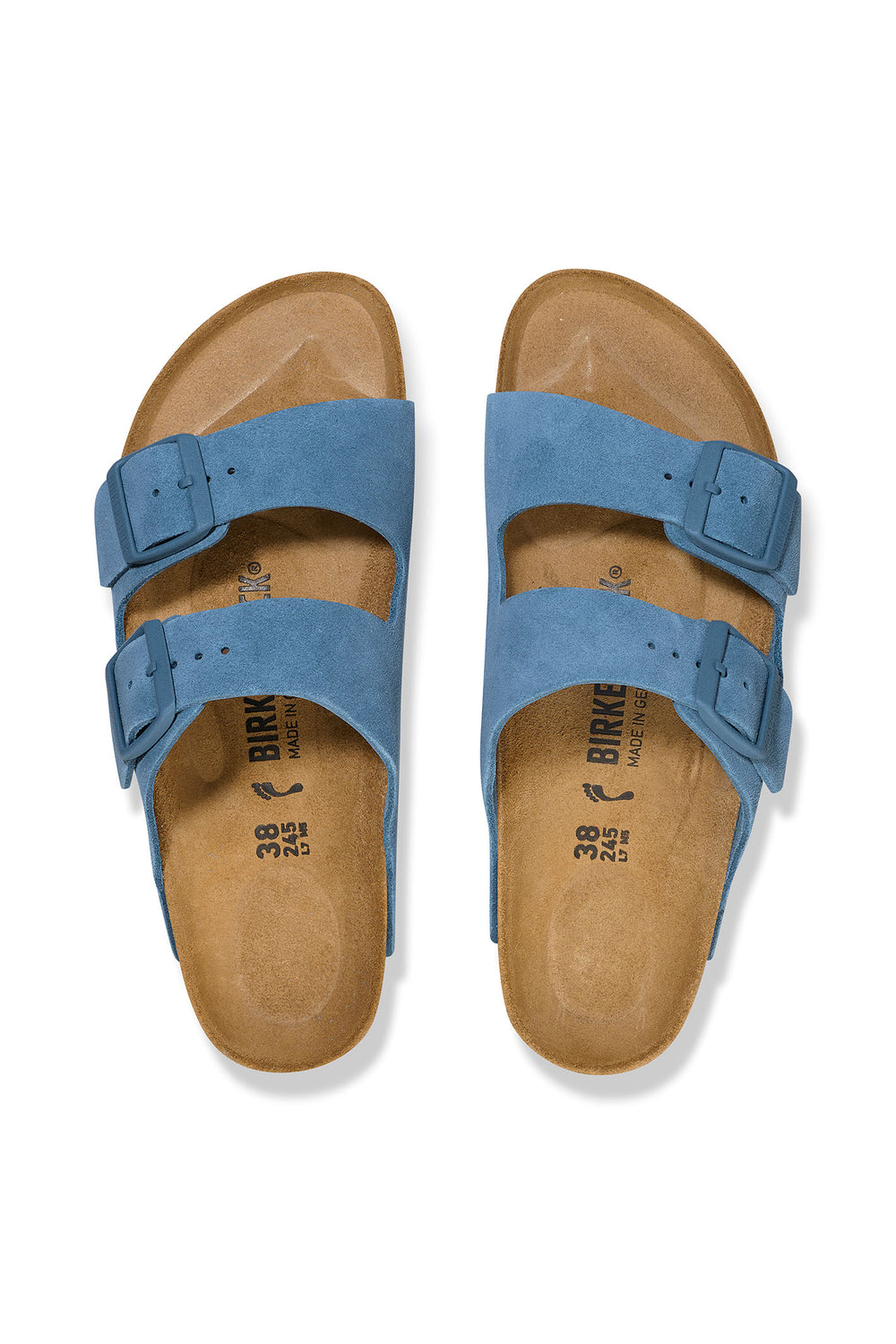 Birkenstock Arizona 1026820 Elemental Blue Suede Narrow Fit Sandal - Shirley Allum Boutique