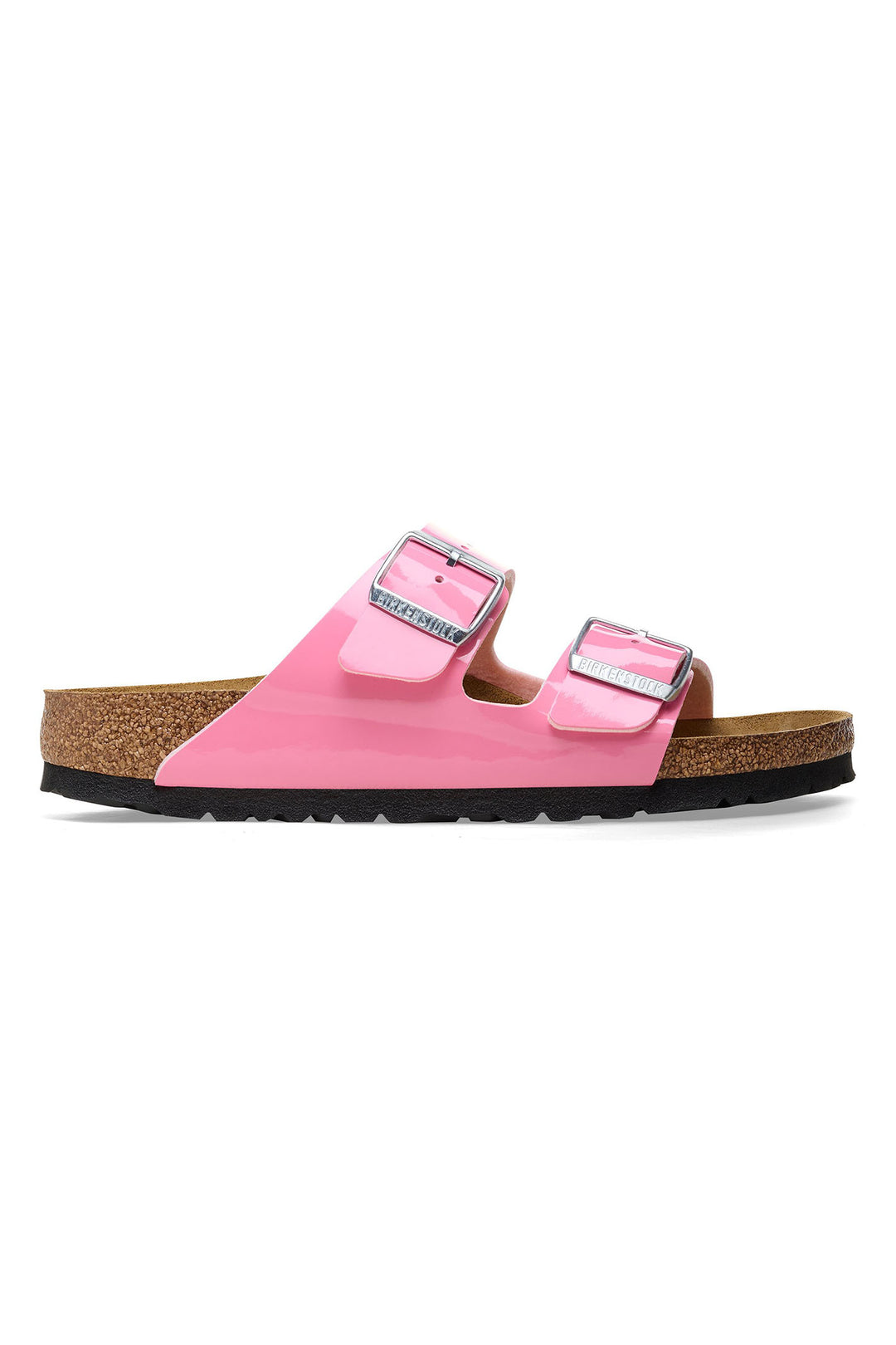 Birkenstock Arizona 1026957 Candy Pink Black Birko-Flor Patent Leather Narrow Fit Sandal - Shirley Allum Boutique