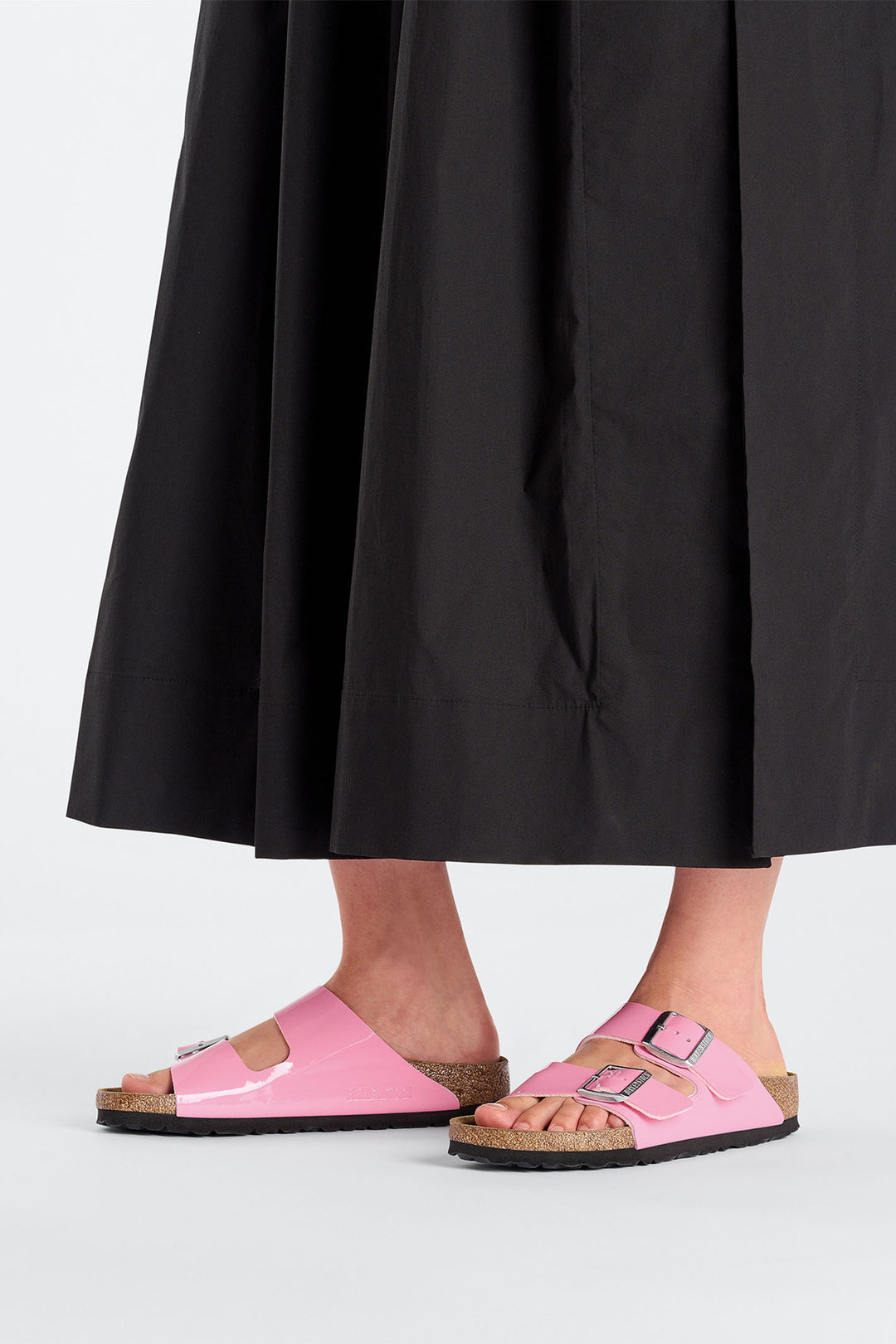 Birkenstock Arizona 1026957 Candy Pink Black Birko-Flor Patent Leather Narrow Fit Sandal - Shirley Allum Boutique