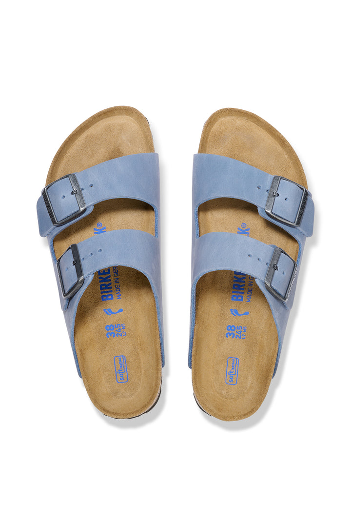 Birkenstock Arizona 1030864 Elemental Blue Leather Oiled SFB Narrow Fit Sandal
