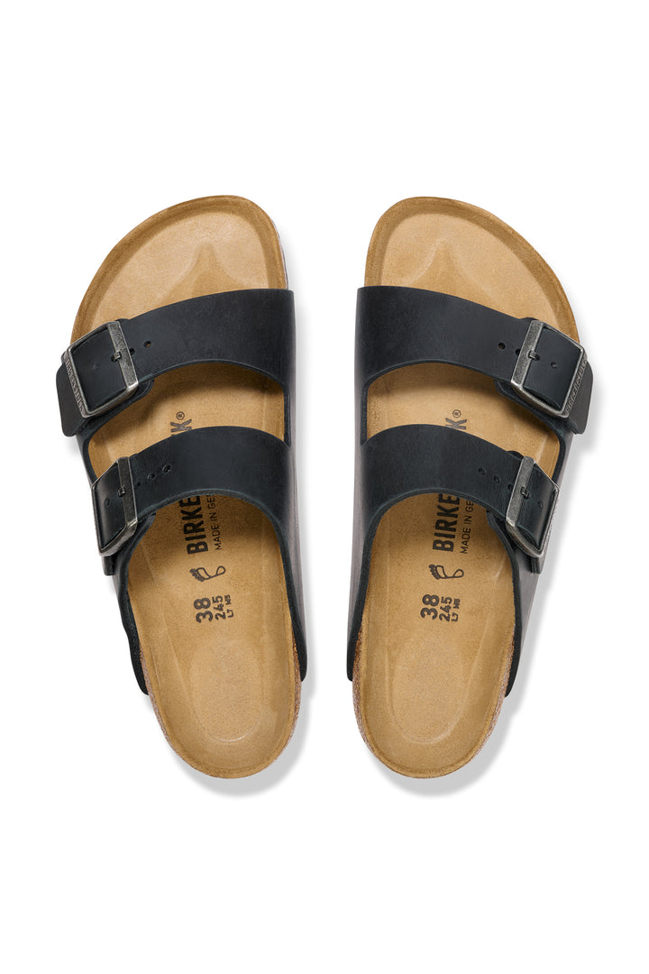 Birkenstock Arizona 552111 Black Oiled Leather Regular Fit Sandals