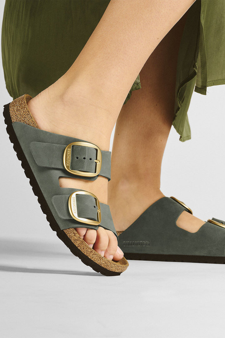 Birkenstock Arizona Big Buckle Sandal Thyme Leather Narrow Fit 1025367 - Shirley Allum Boutique
