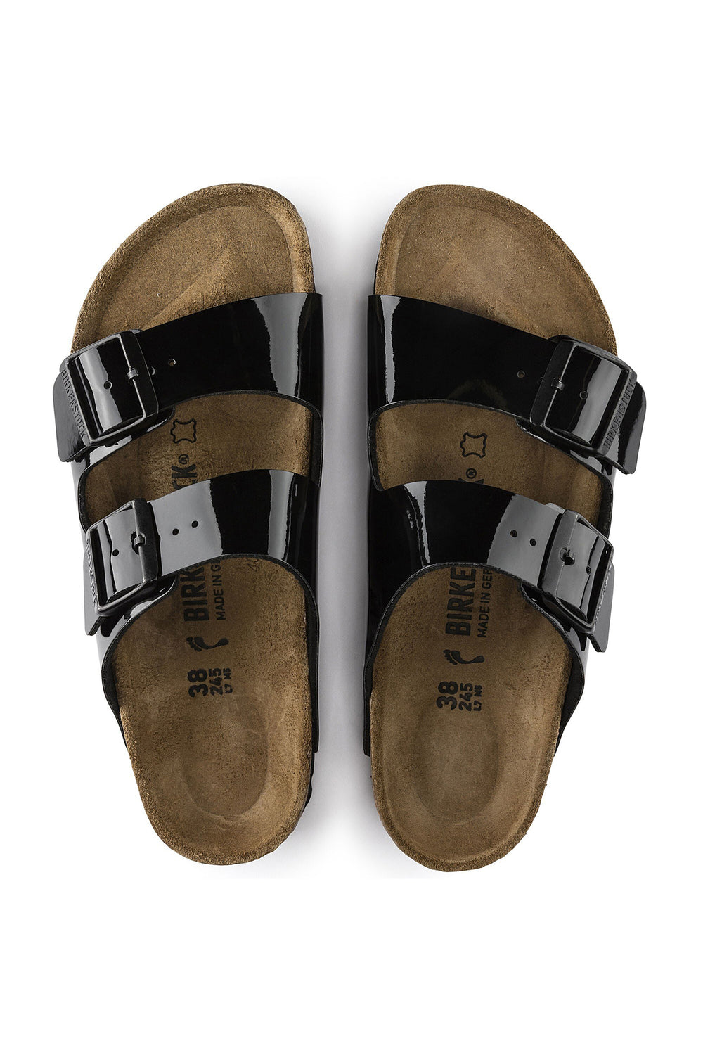 Birkenstock Arizona Sandal Patent Black Narrow Fit 1005292 - Shirley Allum Boutique