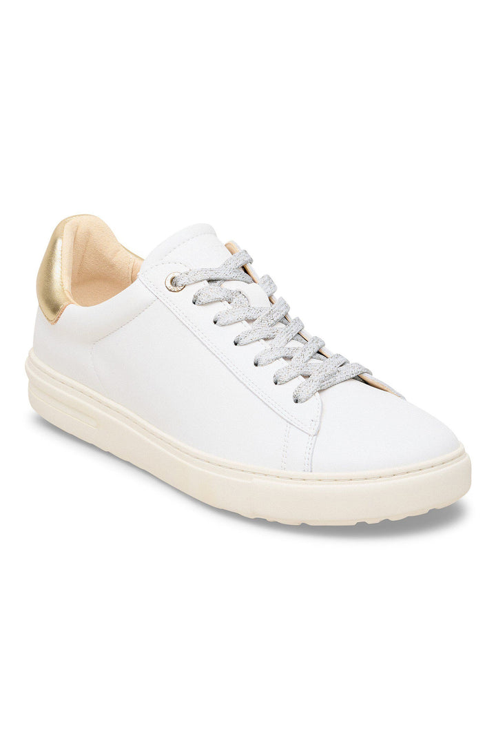Birkenstock Bend Low 1030162 White Metallic Rose Leather Narrow Fit Trainer