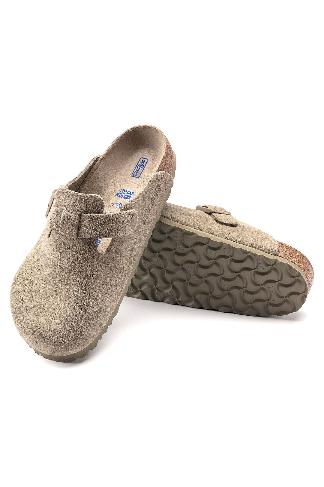 Birkenstock Boston 1019054 Faded Khaki SFB Suede Leather Regular Fit Clog - Shirley Allum Boutique