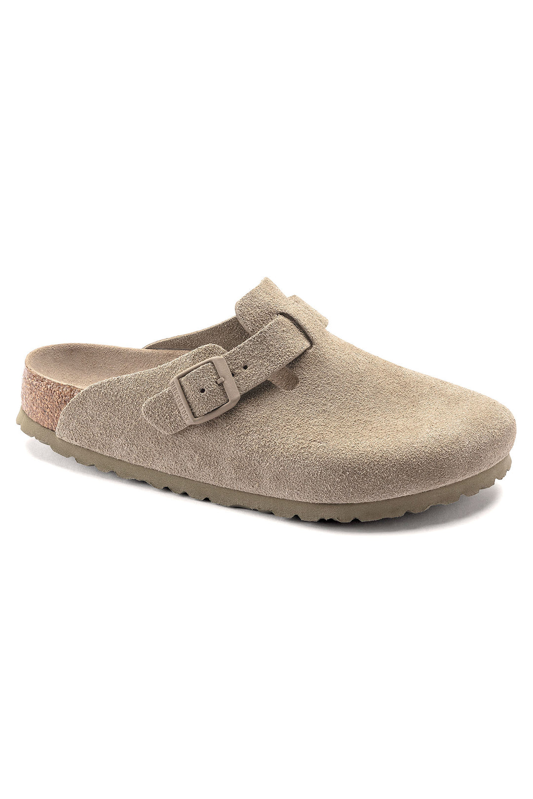 Birkenstock Boston 1019054 Faded Khaki SFB Suede Leather Regular Fit Clog - Shirley Allum Boutique