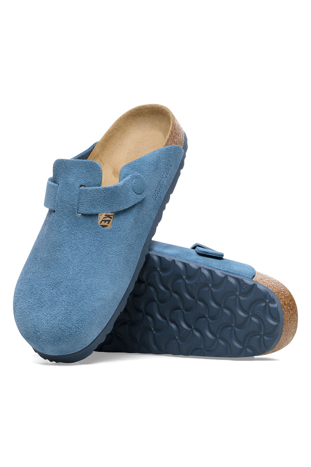 Birkenstock Boston 1026769 Elemental Blue Suede Leather Regular Fit Clog - Shirley Allum Boutique