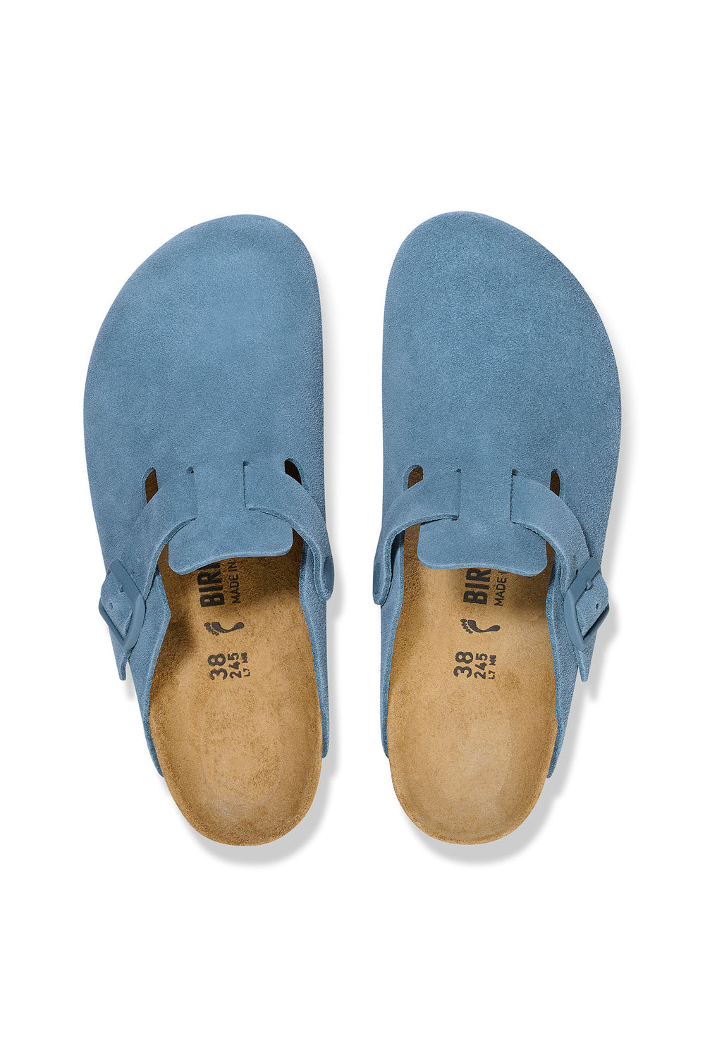 Birkenstock Boston 1026769 Elemental Blue Suede Leather Regular Fit Clog - Shirley Allum Boutique