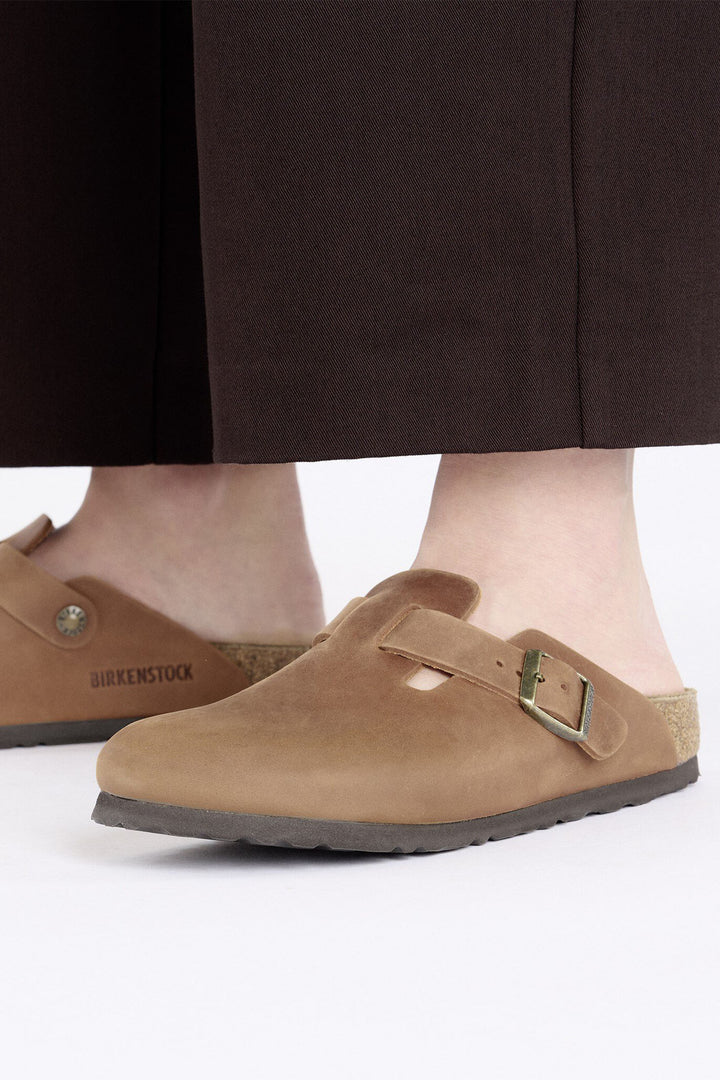 Birkenstock Boston Clog Cognac Brown Oiled Leather Regular Fit 1028179 - Shirley Allum Boutique