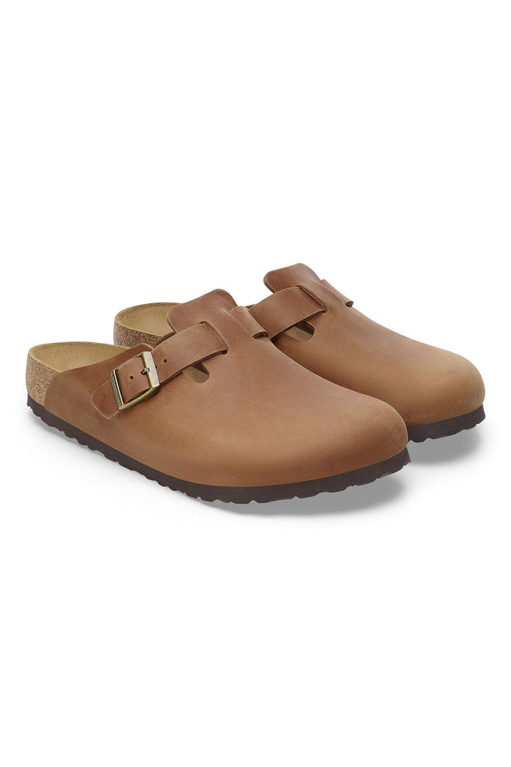 Birkenstock Boston Clog Cognac Brown Oiled Leather Regular Fit 1028179 - Shirley Allum Boutique