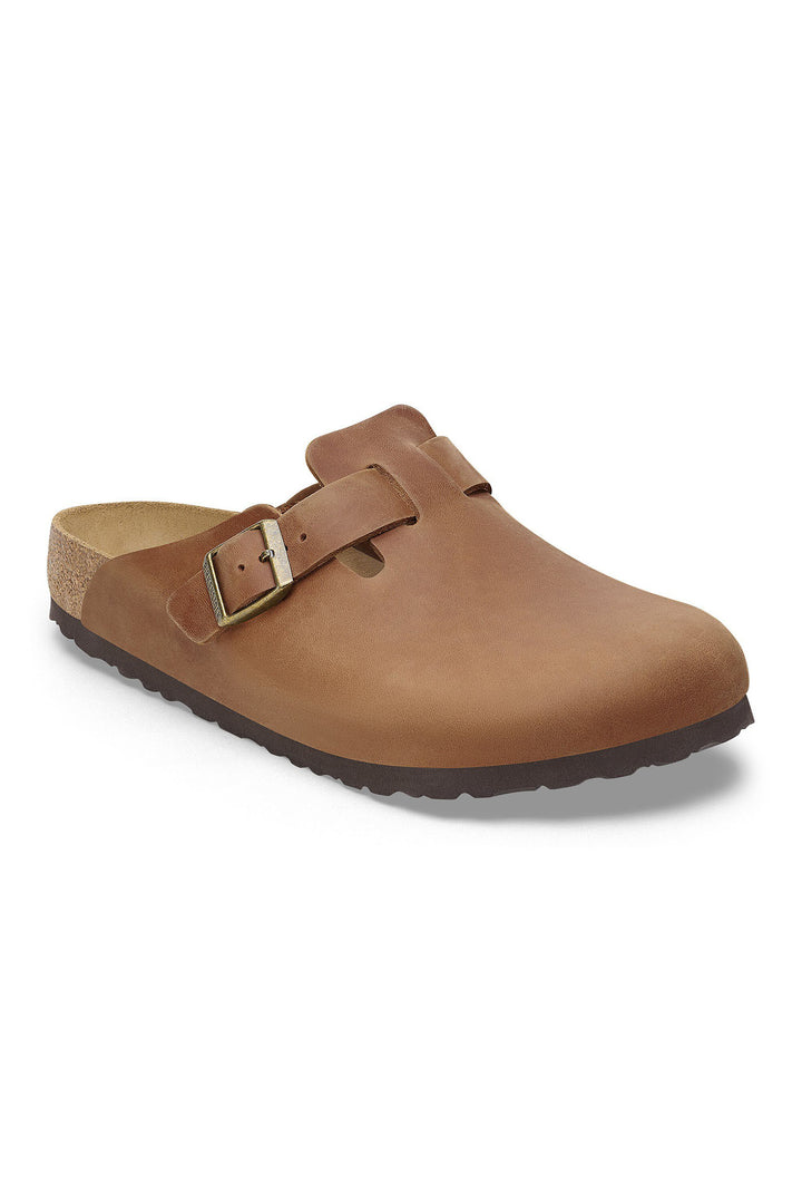 Birkenstock Boston Clog Cognac Brown Oiled Leather Regular Fit 1028179 - Shirley Allum Boutique