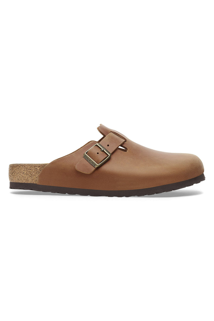 Birkenstock Boston Clog Cognac Brown Oiled Leather Regular Fit 1028179 - Shirley Allum Boutique
