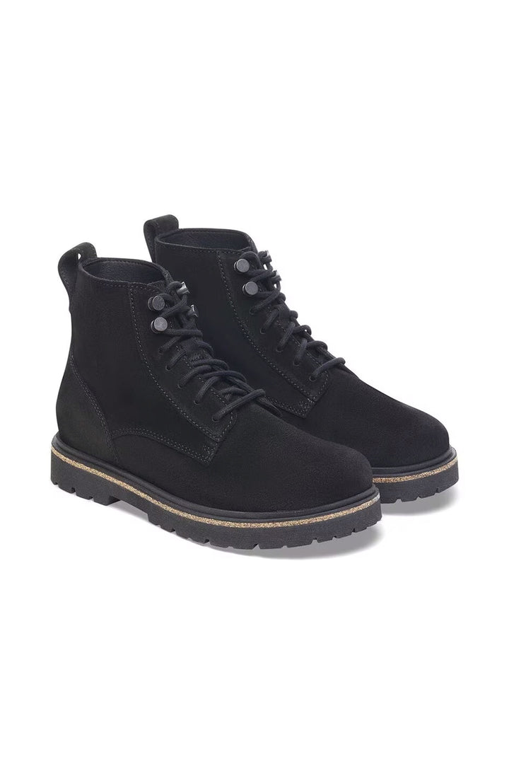 Birkenstock Highwood Lace Mid Boots Black Suede Leather Narrow Fit 1028893 - Shirley Allum Boutique
