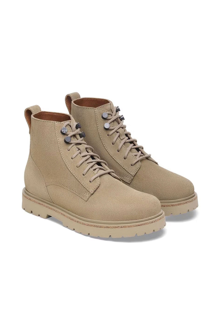 Birkenstock Highwood Mid Lace Boots Taupe Suede Leather Narrow Fit 1028922 - Shirley Allum Boutique