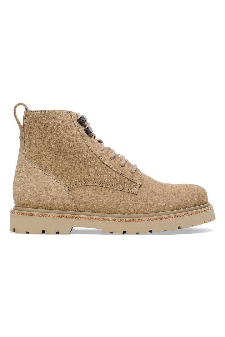 Birkenstock Highwood Mid Lace Boots Taupe Suede Leather Narrow Fit 1028922 - Shirley Allum Boutique