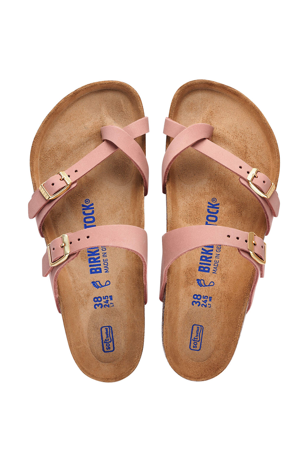 Birkenstock Mayari 1023964 Old Rose Pink SFB Nubuck Regular Footbed Sandal - Shirley Allum Boutique