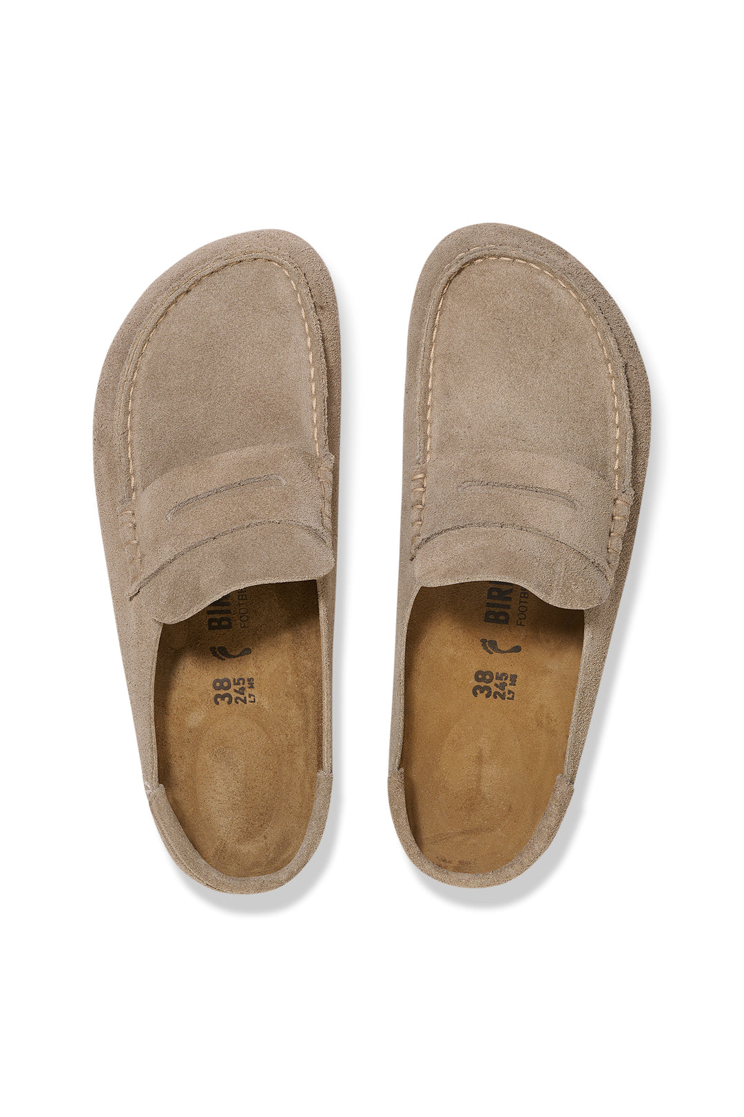 Birkenstock Naples Wrapped 1029710 Taupe Suede Narrow Fit Clog