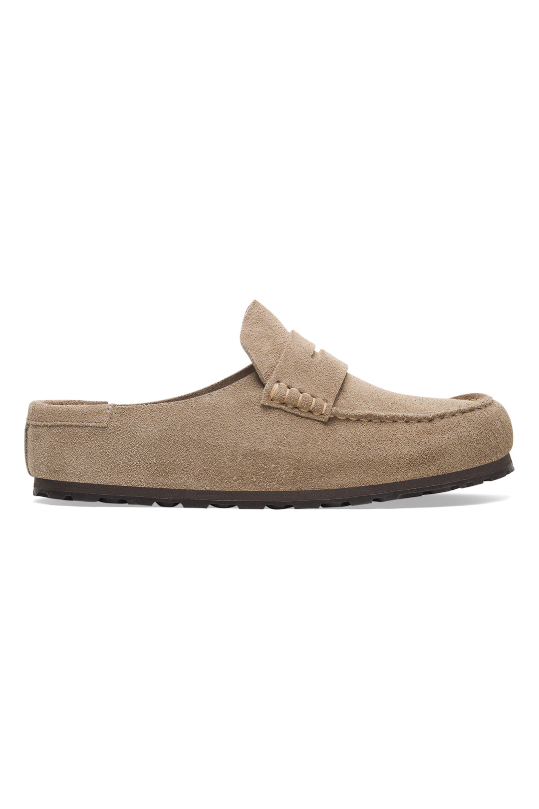 Birkenstock Naples Wrapped 1029710 Taupe Suede Narrow Fit Clog