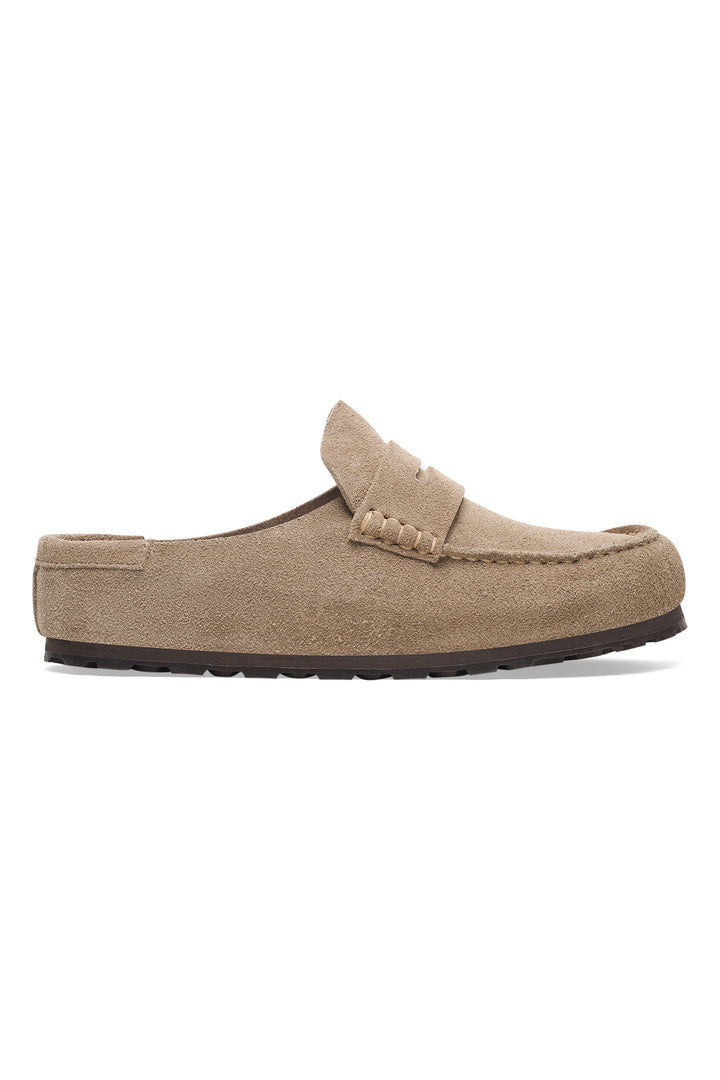 Birkenstock Naples Wrapped 1029710 Taupe Suede Narrow Fit Clog