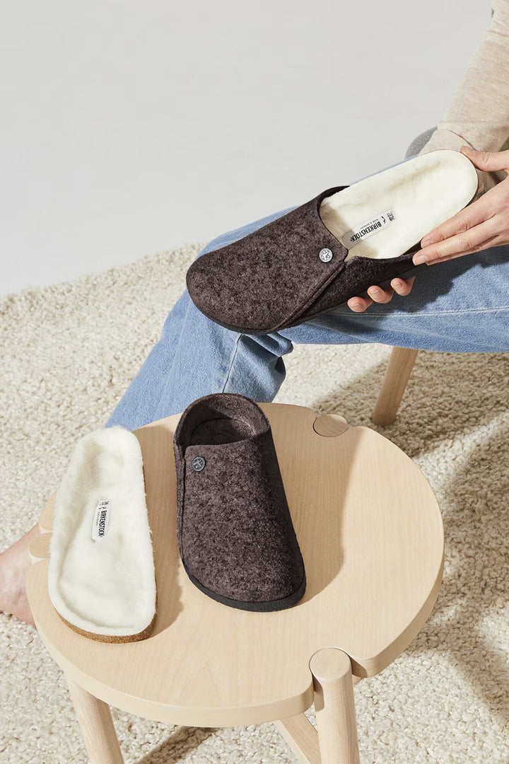 Birkenstock Zermatt 1016570 Mocha Shearling Felt Regular Fit Slipper
