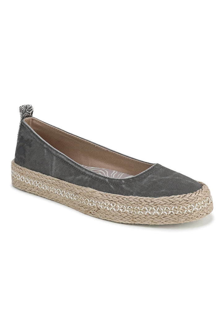 Blowfish Benita J8010F3020 Charcoal Grey Canvas Espadrille-Style Flat Shoes
