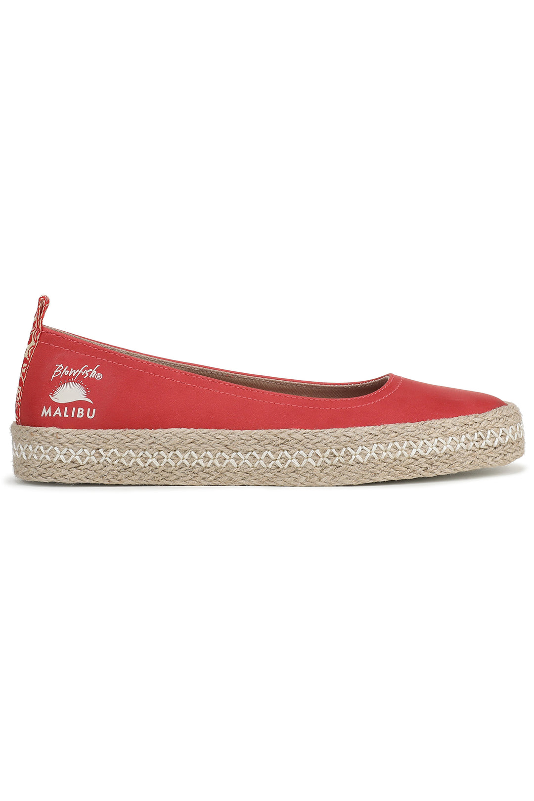 Blowfish Benita J8010S1600 Red Faux Suede Espadrille-Style Flat Shoe