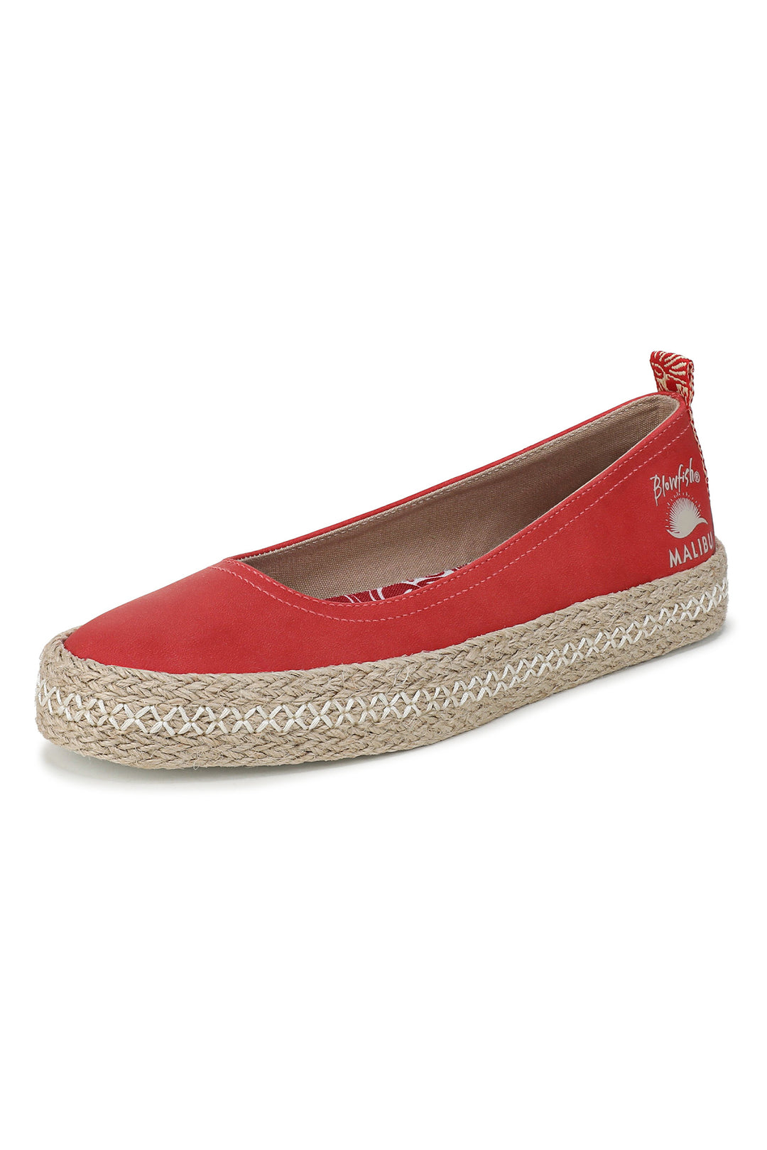 Blowfish Benita J8010S1600 Red Faux Suede Espadrille-Style Flat Shoe