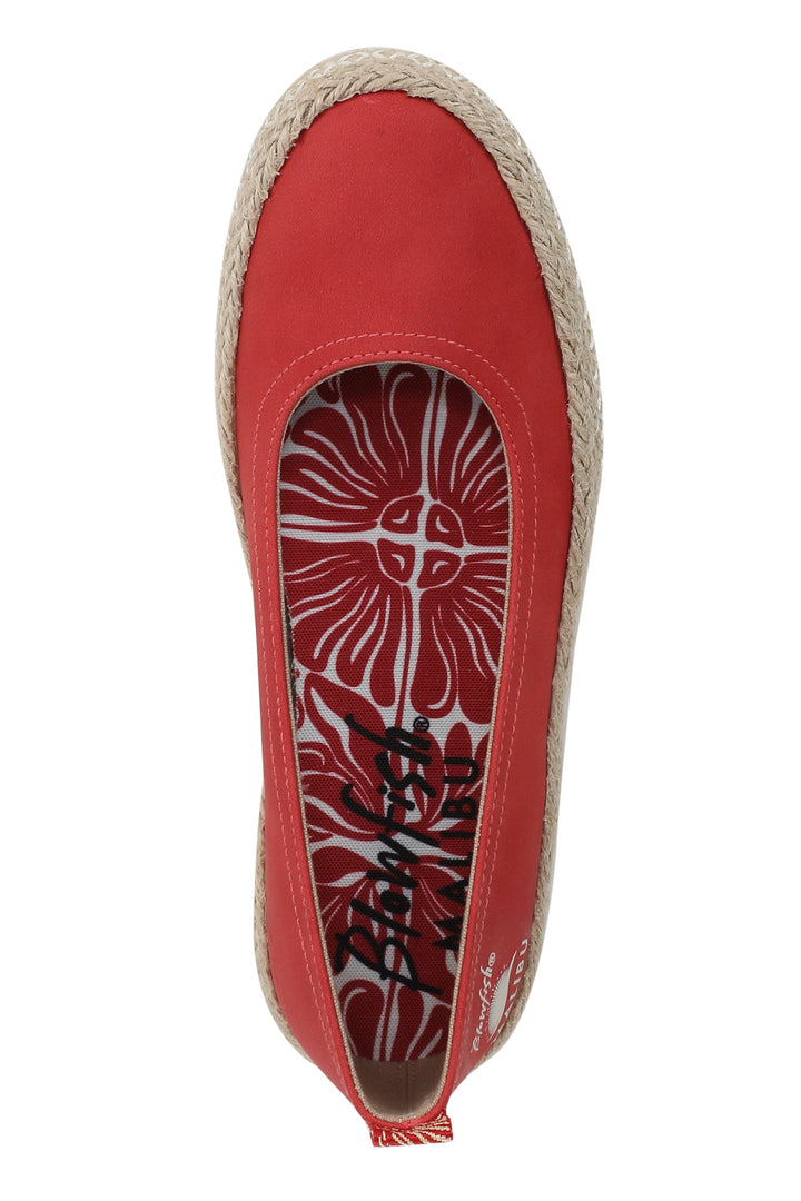 Blowfish Benita J8010S1600 Red Faux Suede Espadrille-Style Flat Shoe