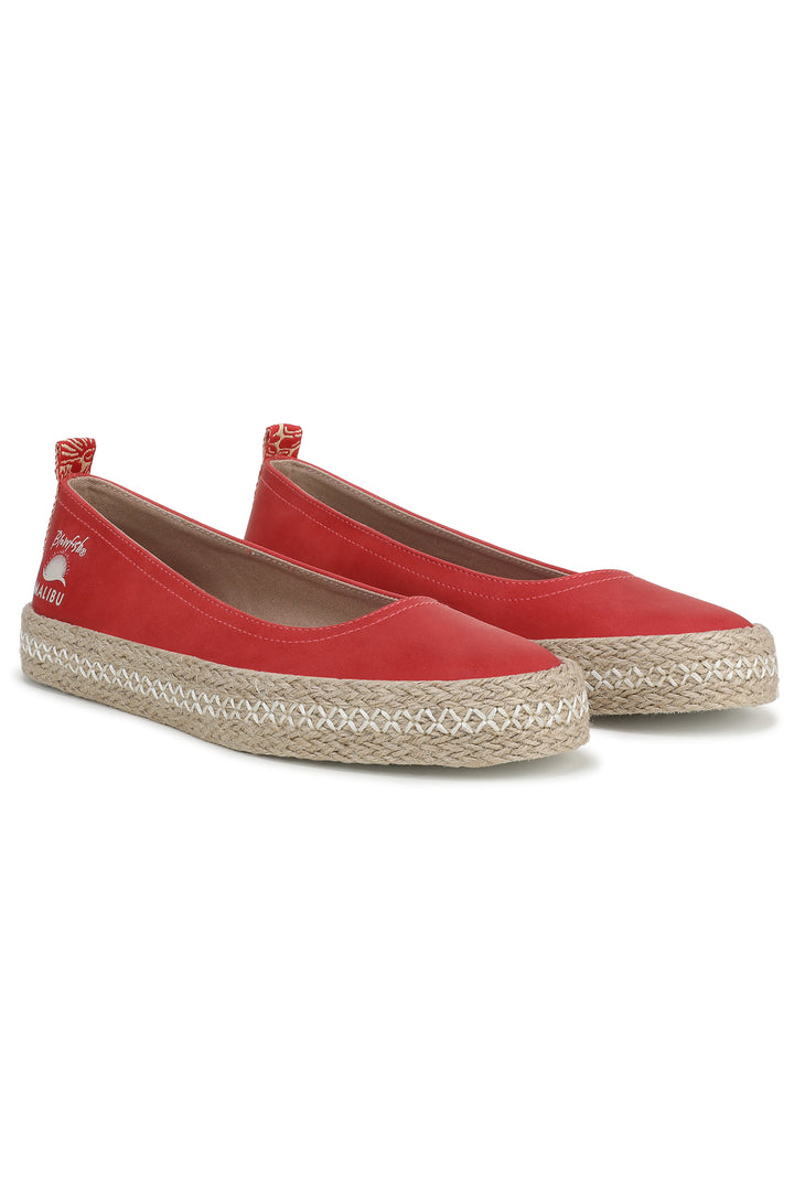 Blowfish Benita J8010S1600 Red Faux Suede Espadrille-Style Flat Shoe