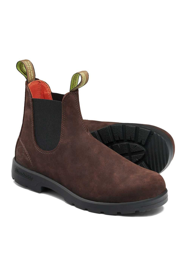 Blundstone Mahogany Brown Net Zero Leather Boot 2647, three-quarter view showing the sole
