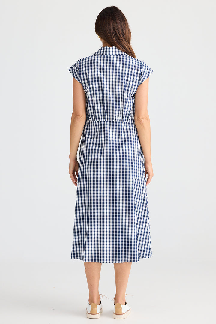 Brave+True BT25373-3 Musings Navy Gingham Dress
